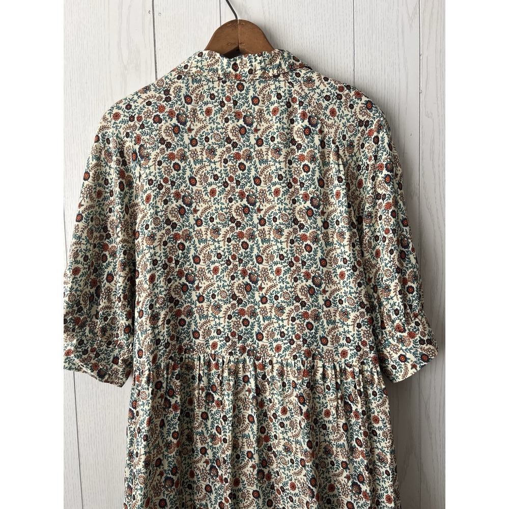 Natural Life Womens Floral Maxi Dress Size Medium Short Ballon Sleeve Boho - Picture 4 of 13
